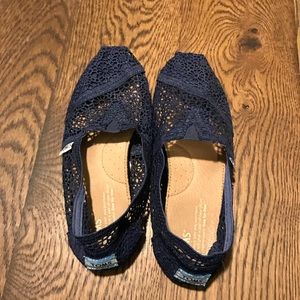 Navy Crochet Toms - Almost New!